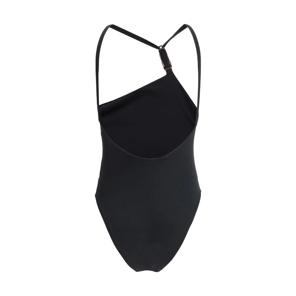 Versace Chique Badpak met Iconische Logo Plakkaat Black Dames