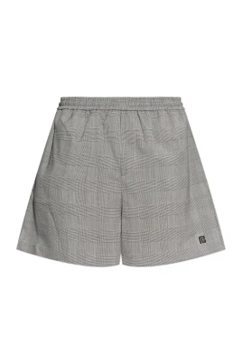 Relaxed Shorts i Prince of Wales-satin