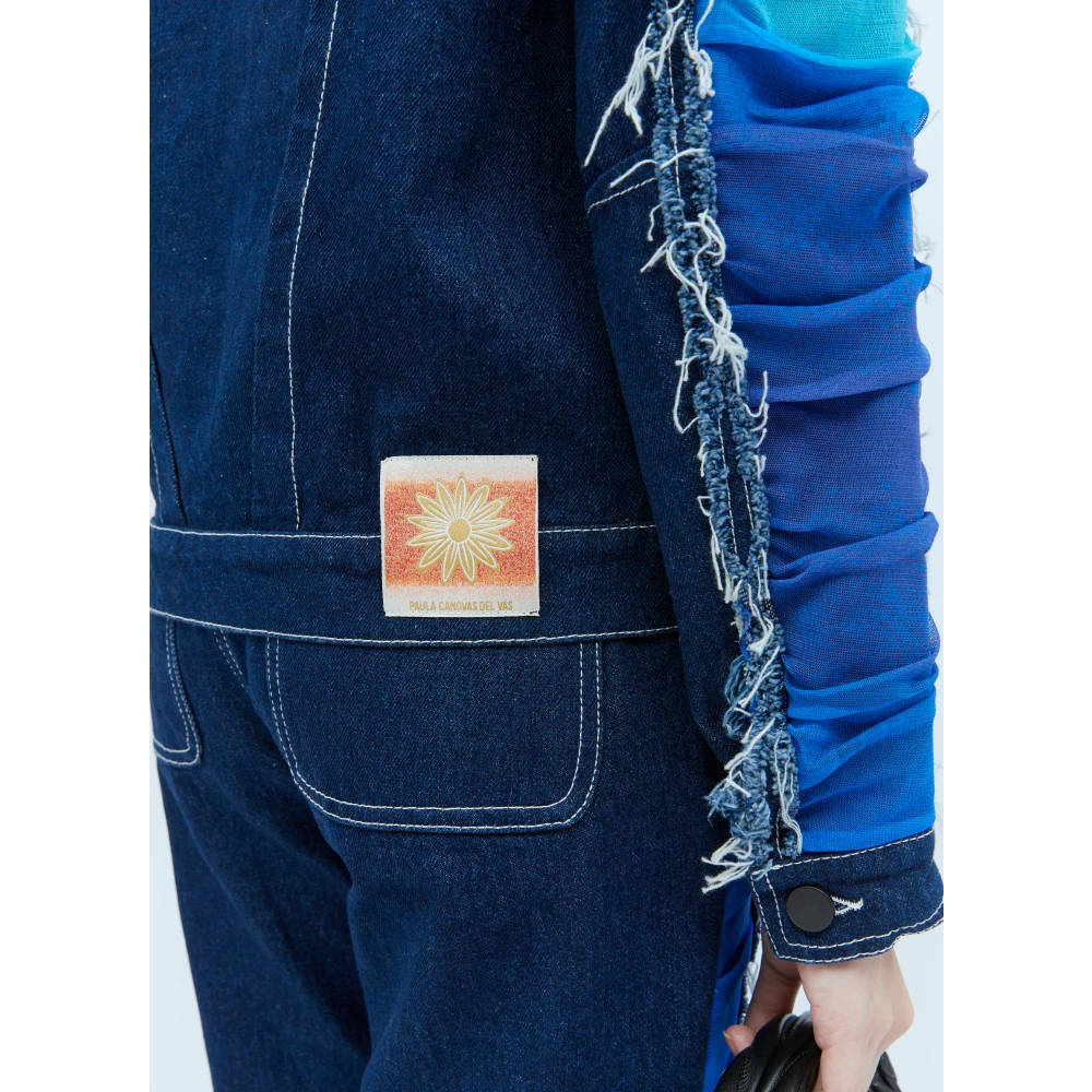 Paula Canovas del Vas Mesh Inzet Denim Jack Multicolor Dames