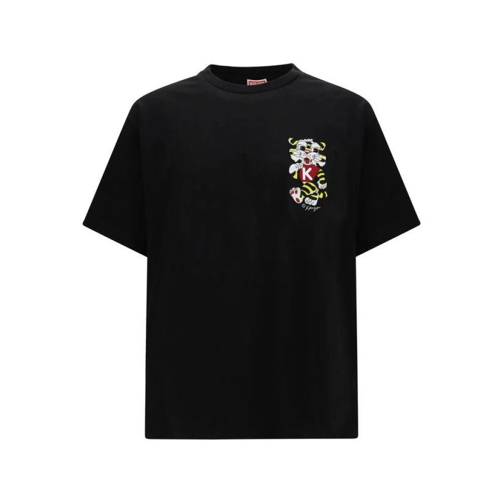 Kenzo Herr Svart Toppar M, Bomull, Oversized T-Shirt I Bomull