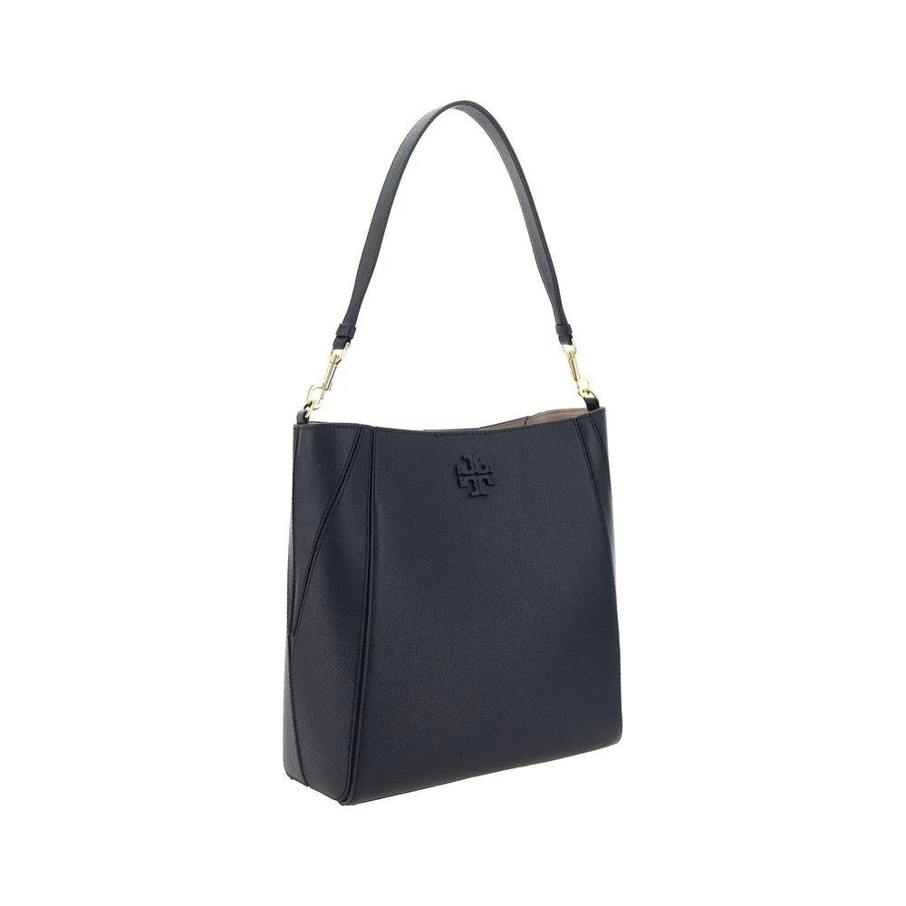 TORY BURCH Leren schoudertas met iconisch logo Black Dames