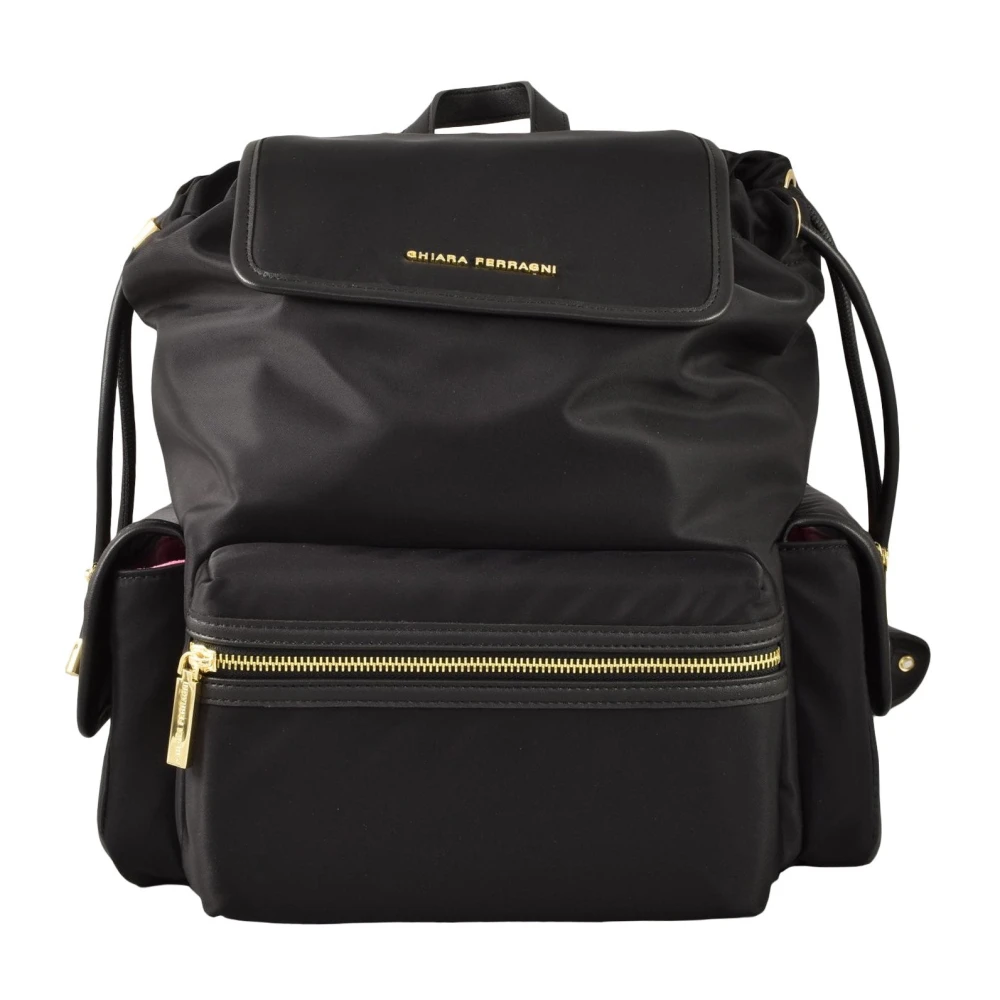 Chiara Ferragni Collection Stijlvolle Nylon Rugzak Black Dames