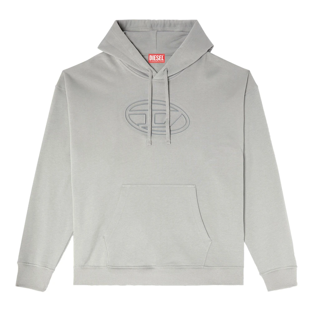 Diesel Grijze hoodie met Oval D-logo Gray Heren