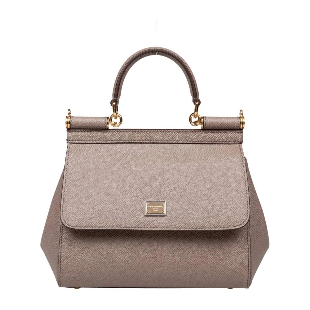 Dolce & Gabbana Women's Brown Handbags, One Size, Mud Dauphine Leather Handbag