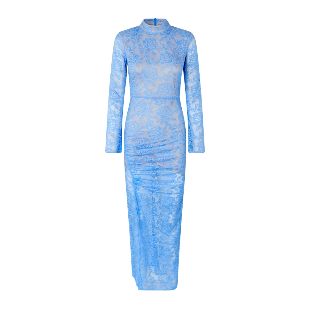Cras Elegante Maxi Jurk met Bloemenpatroon Blue Dames