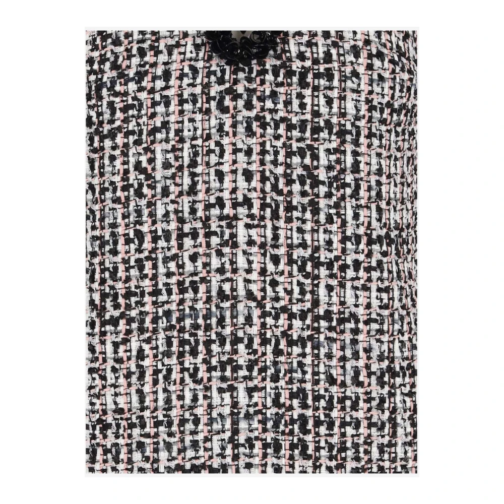 Self Portrait Paillet Drop Hals Bouclé Mini Jurk Black Dames