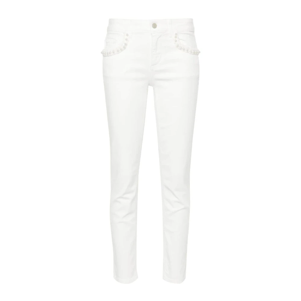 Liu Jo Parel Detail Slim Fit Denim Jeans White Dames