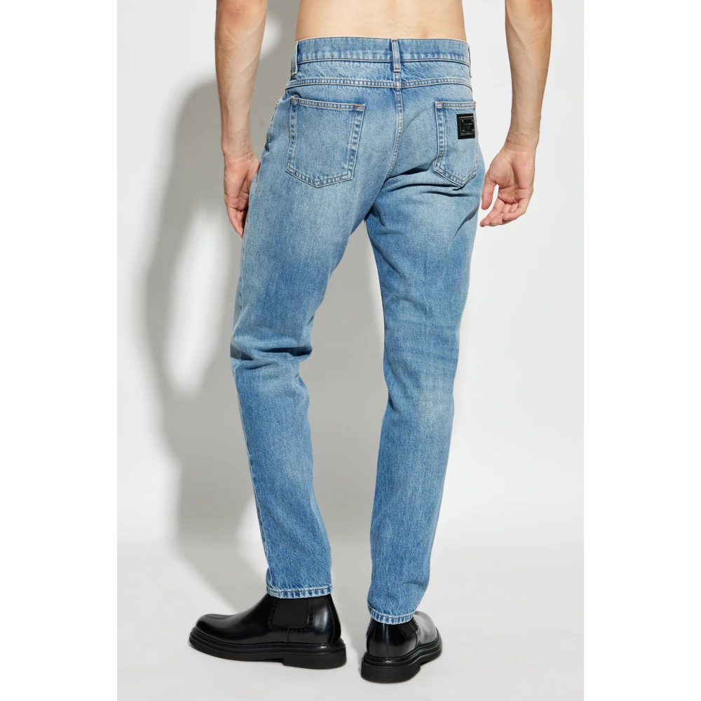Dolce & Gabbana Jeans met logo Blue Heren
