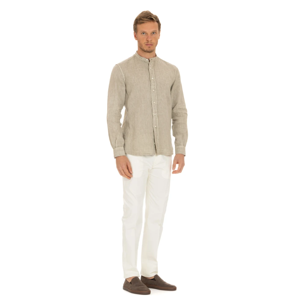 Aspesi Koreaanse Kraag Knoopshirt Gray Heren