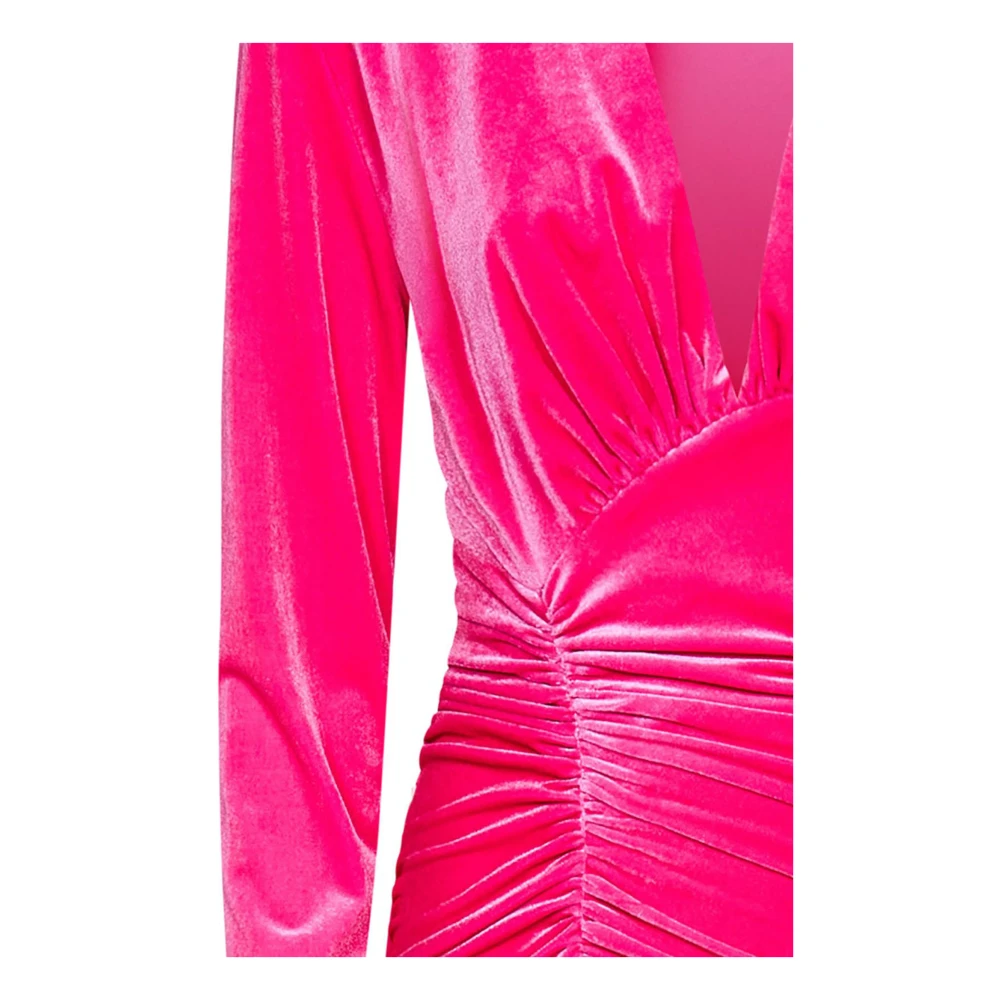 Alexandre Vauthier Roze Velvet Gedrapeerde Mini Jurk Pink Dames