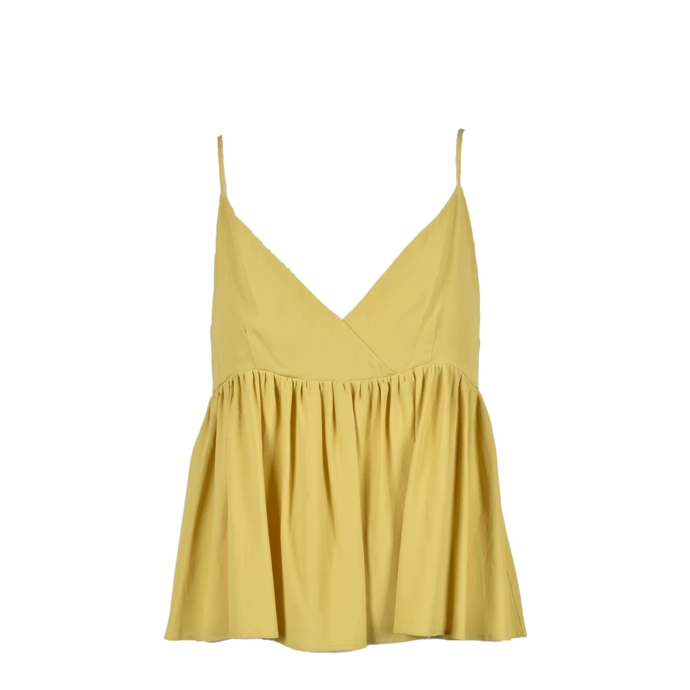 Semicouture Zijde Blend Gebreide Top Green Dames