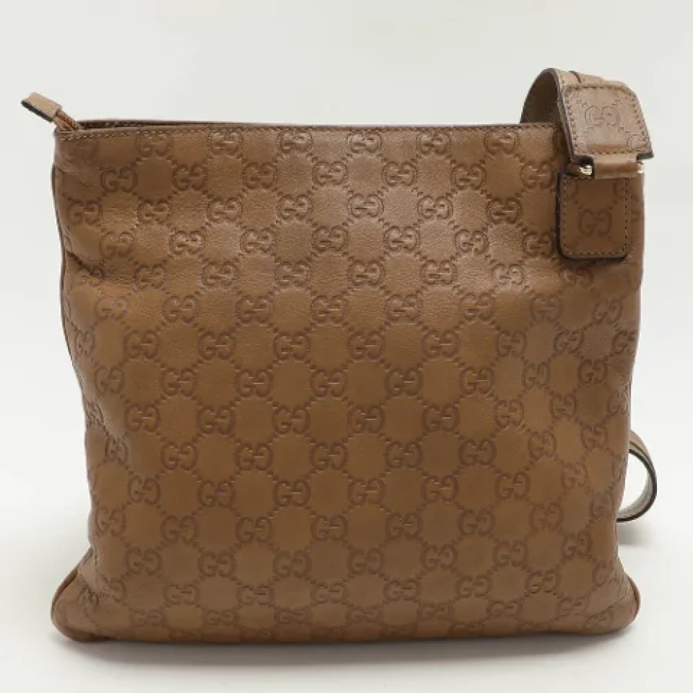 Gucci Vintage Pre-owned Leather gucci-bags Beige Dames