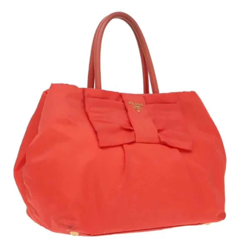 Prada Vintage Pre-owned Nylon handbags Orange Dames