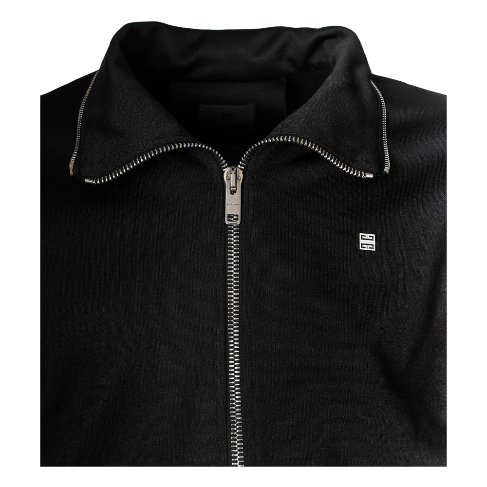 Givenchy Logo Hooded Sweatshirt met Ritsdetails Black Heren