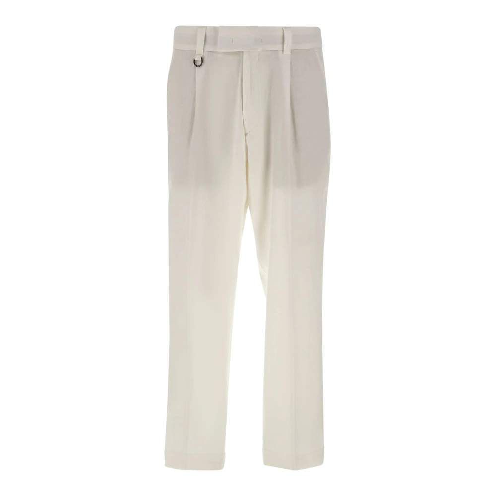 Paolo Pecora Men's White Duomo Trousers - Suit Trousers - M - Trousers