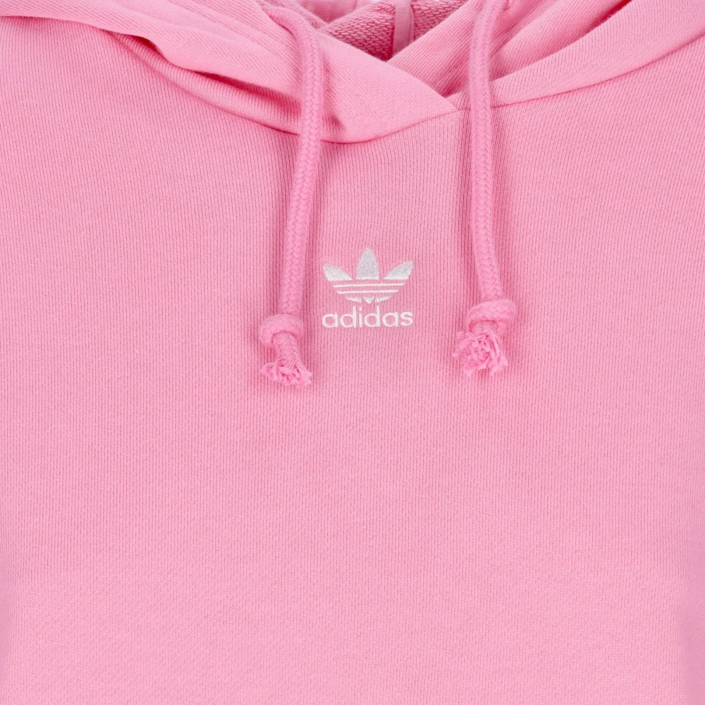 Adidas Glow Pink Crop Hoodie Essentials Pink Dames