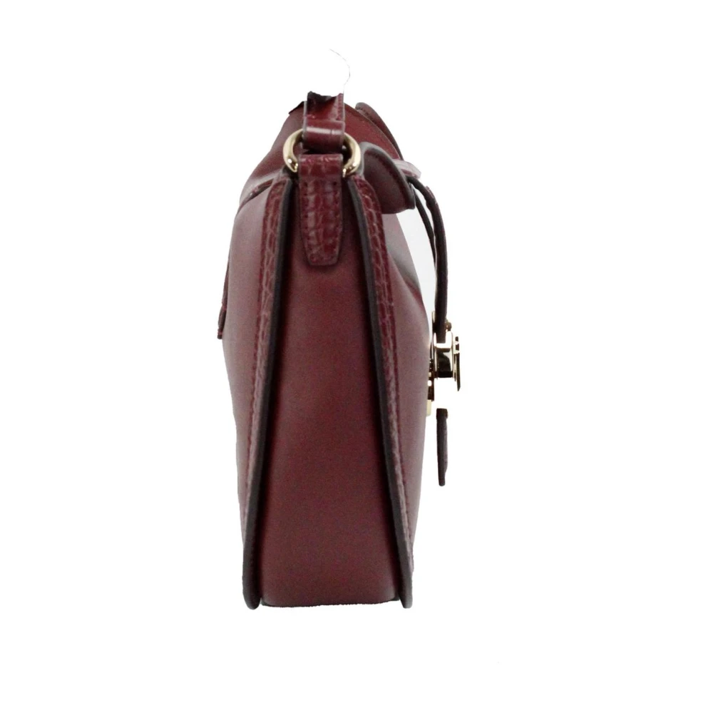 Michael Kors Gabby Kleine Donker Kersenkleurige Foldover Hobo Crossbody Tas Brown Dames