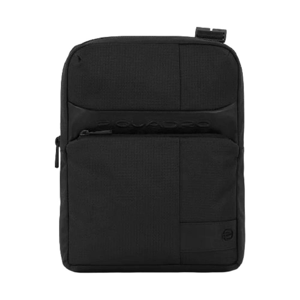 Piquadro Zwarte iPad-tas met RFID-bescherming Black Heren