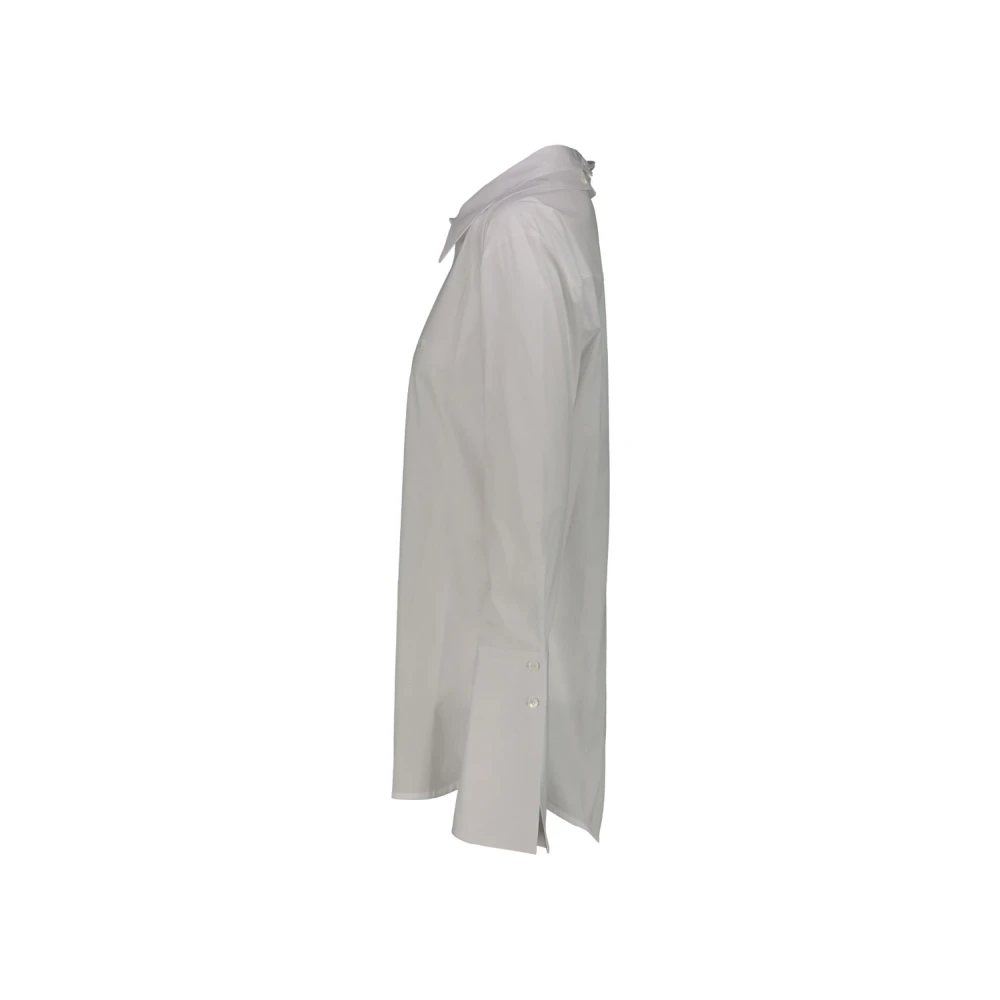 Courrèges Modulaire Poplin Shirt met Wijd Uitlopende Manchetten White Dames