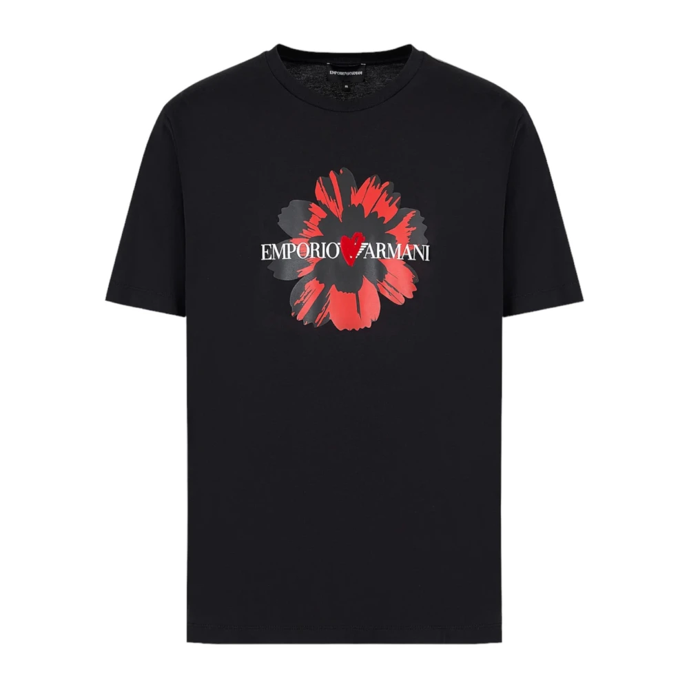 Emporio Armani Zwart T-shirt met logoprint Black Heren