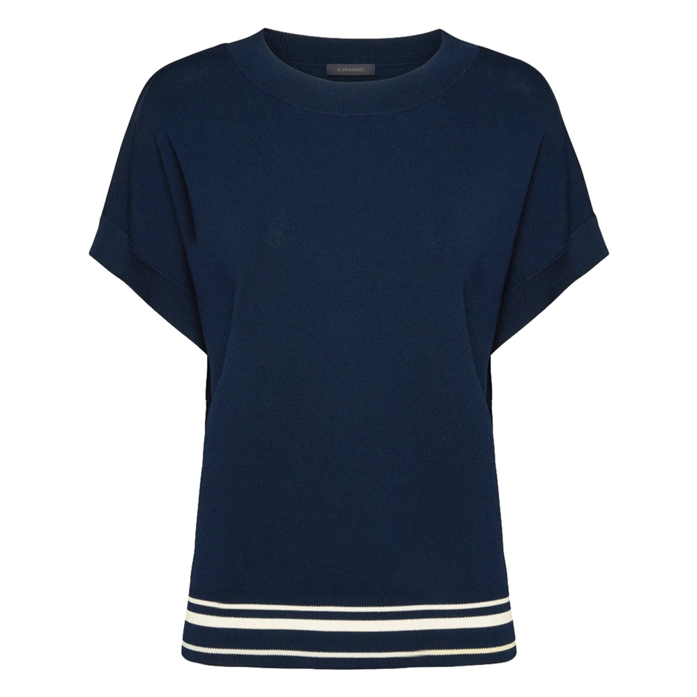 Elena Mirò Stijlvolle Maglia Top Blue Dames