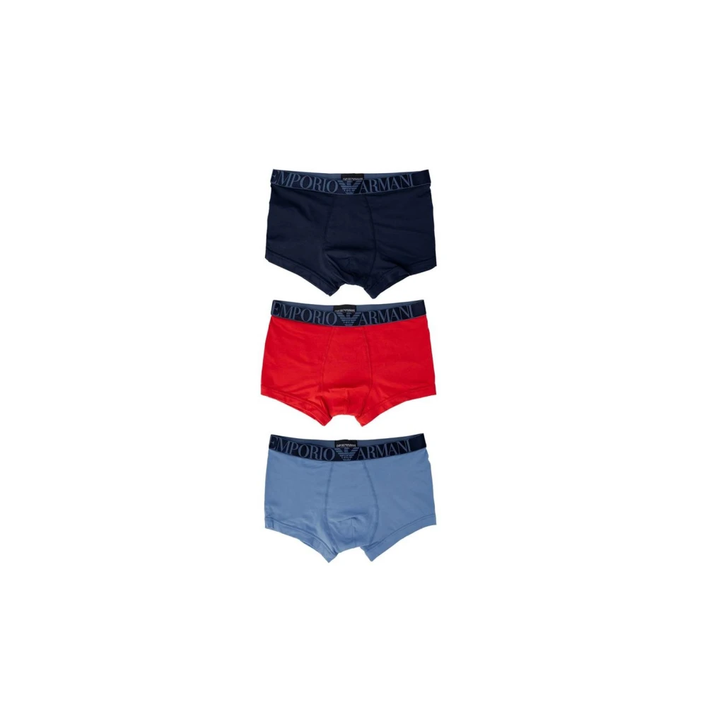 Emporio Armani Blauwe Katoenen Boxershorts Multicolor Heren