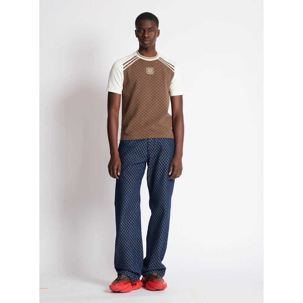 Balmain Retro PB ini onogra t-shirt Brown Heren