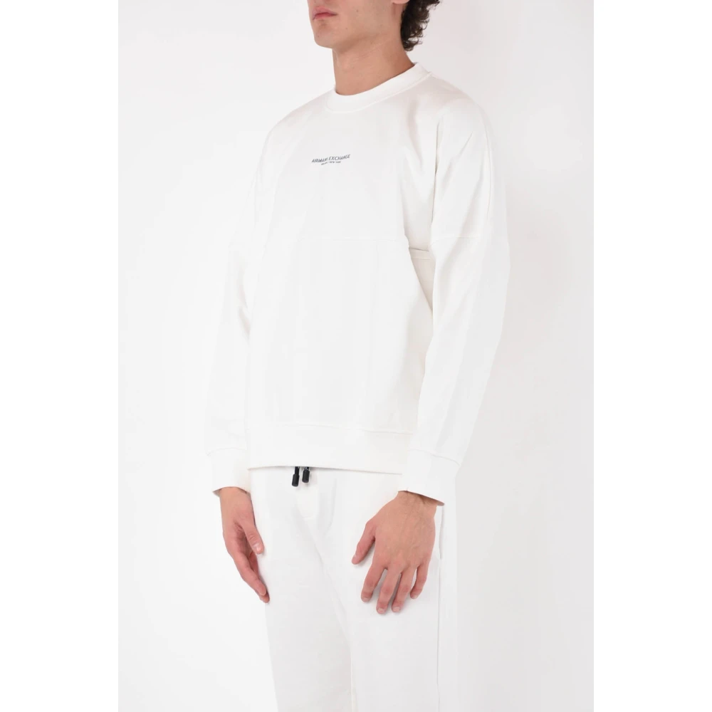 Armani Exchange French Terry Katoenen Sweatshirt White Heren