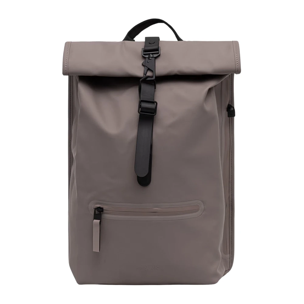 Rains Rolltop Rucksack W3 - Unisex - Backpacks - Brown - One Size - Bags