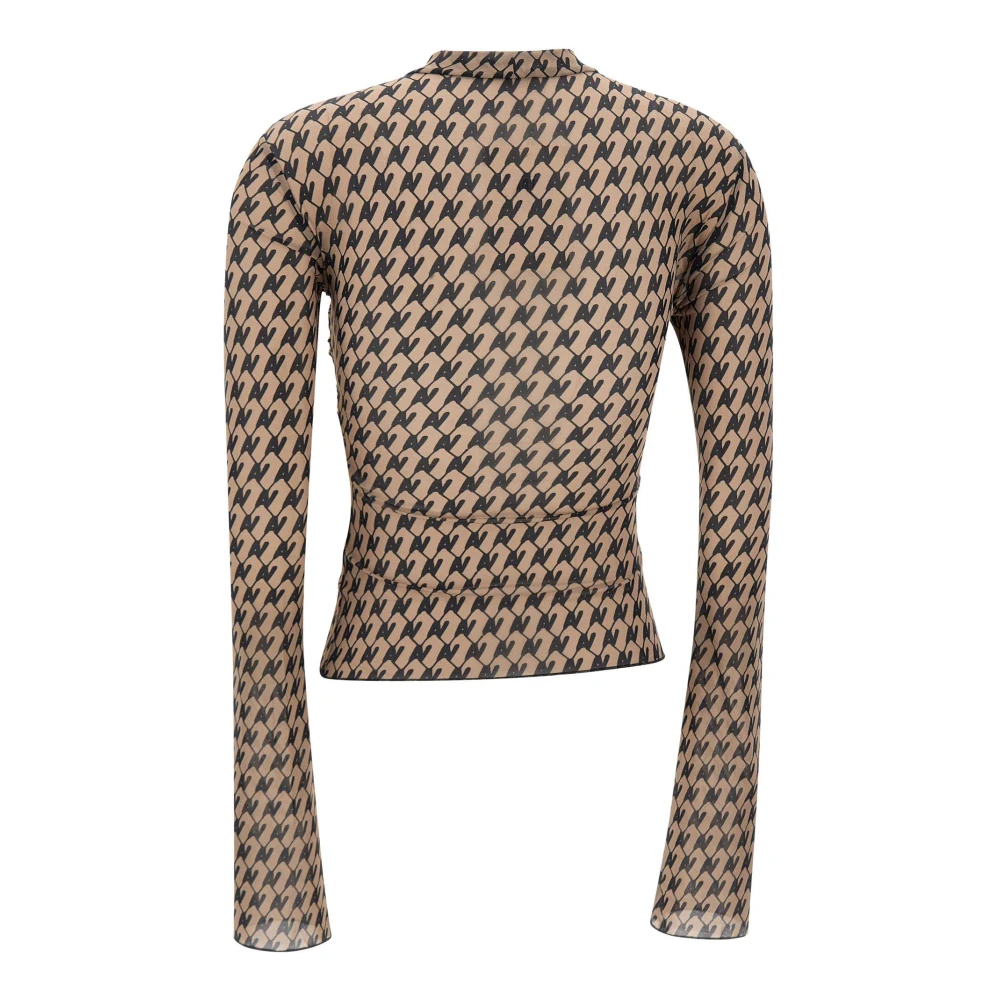 Avavav Monogram Logo Sweater Top Beige Dames