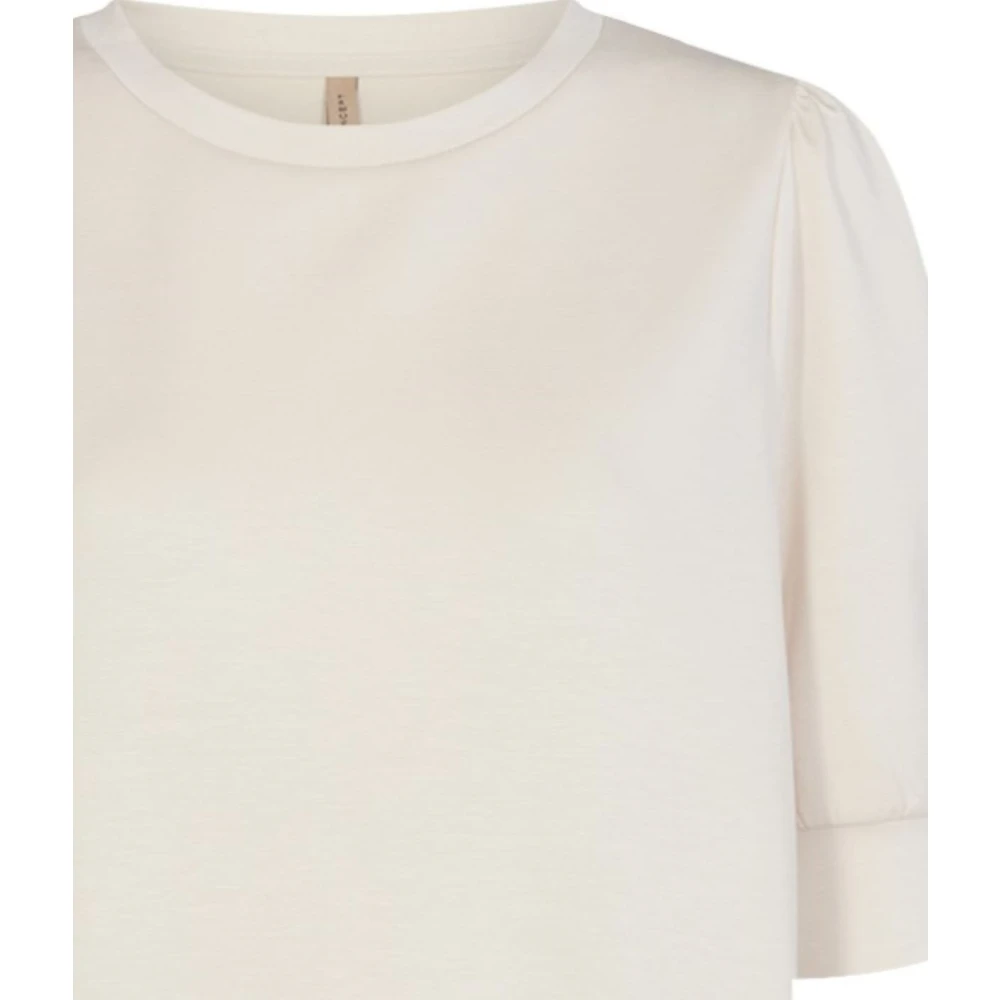 Soyaconcept Comfortabele Crème Sweater met Korte Mouwen Beige Dames