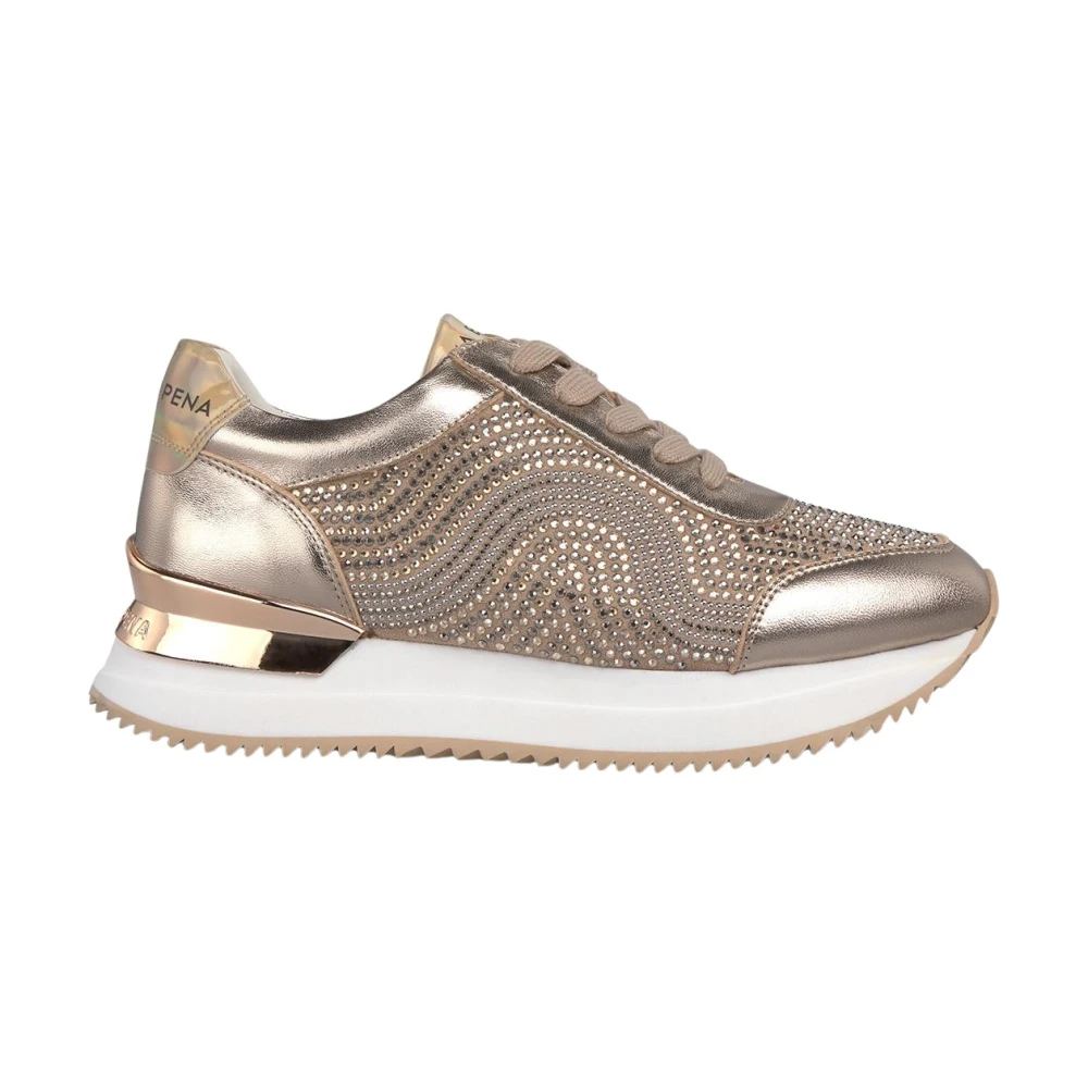 Alma EN Pena Sneaker met strassprint Dames Schoenen Geel