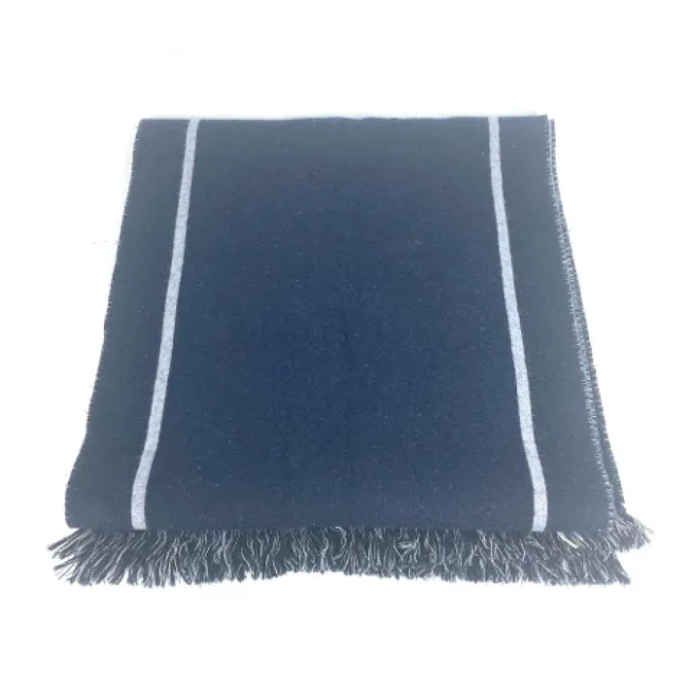 Dior Vintage Pre-owned Wool scarves Blue Dames