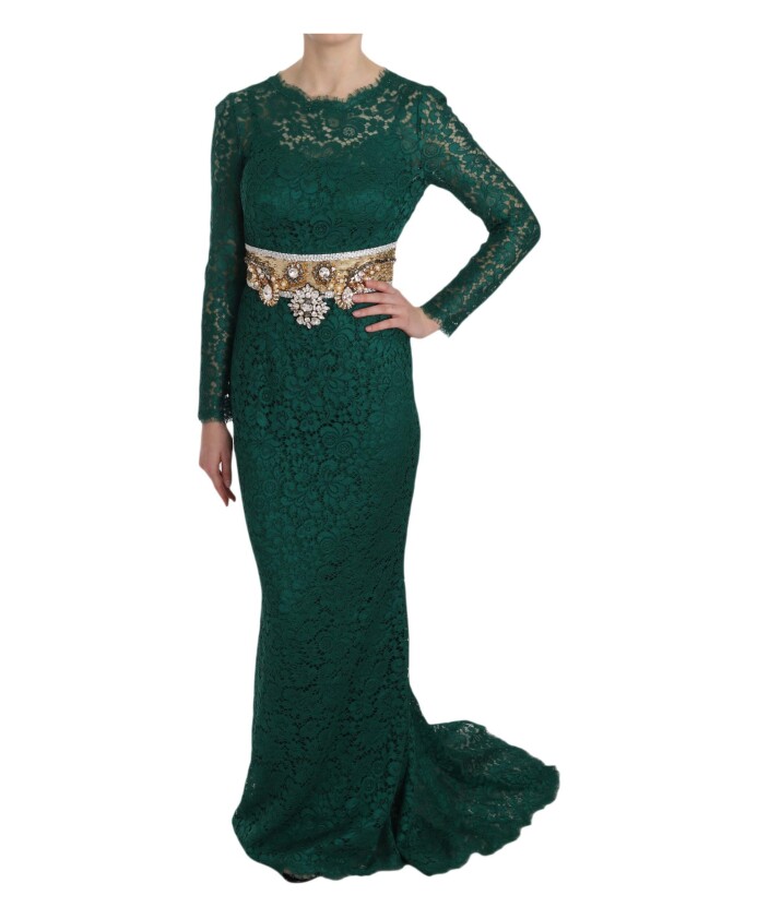 robe-longue-manches-vert-elegance-meraude