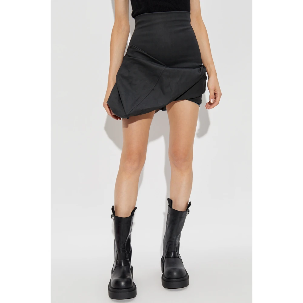 Rick Owens Gedrapeerde Rok Black Dames