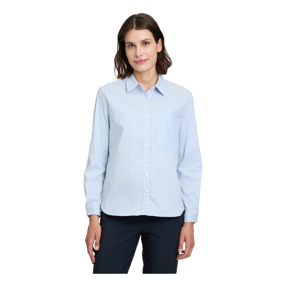 Betty Barclay Gestreepte Blouse met Kraag Blue Dames