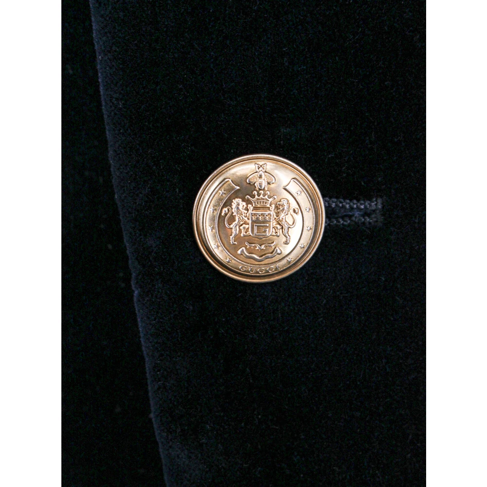 Gucci Blauwe Fluweel Blazer Elegant Stijlvol Mannen Blue Heren