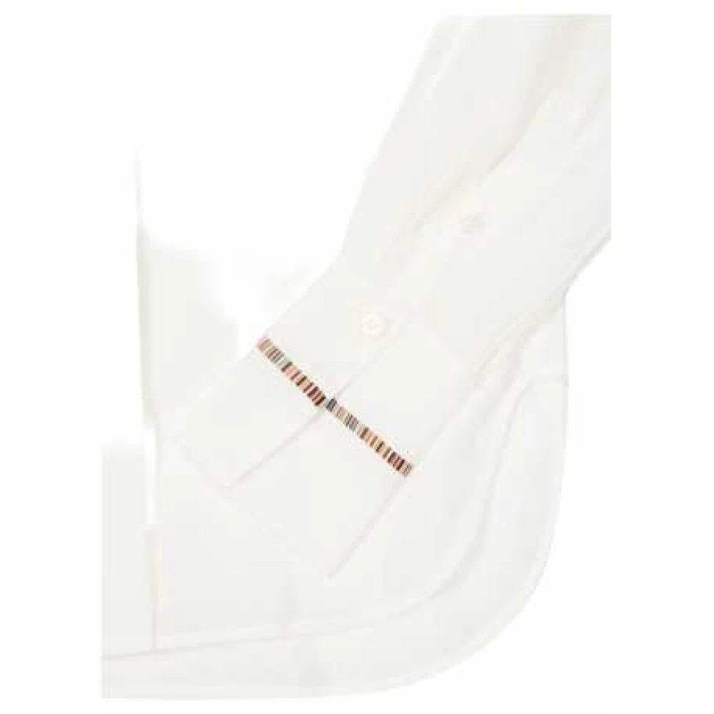 Paul Smith Witte Zijden Blouse met Signature Strepen White Heren