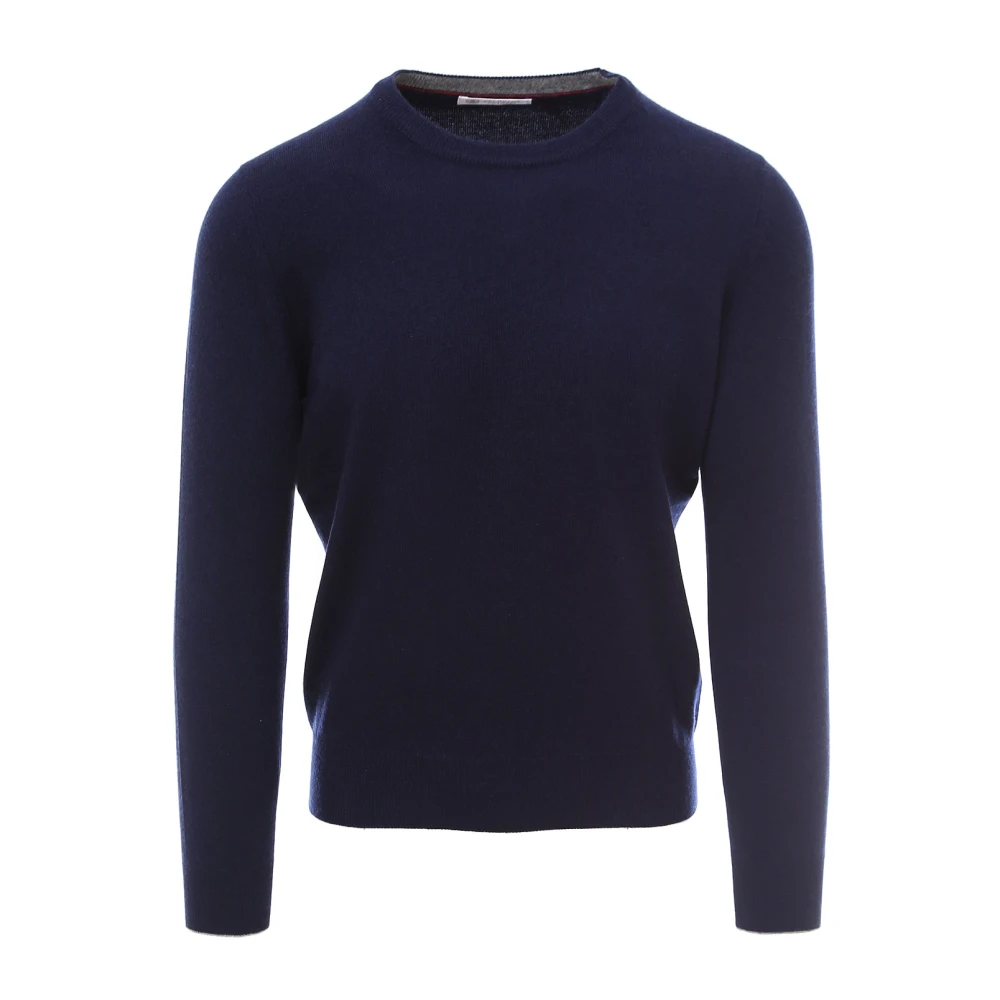 BRUNELLO CUCINELLI Gezellige en stijlvolle kasjmier trui Blue Heren