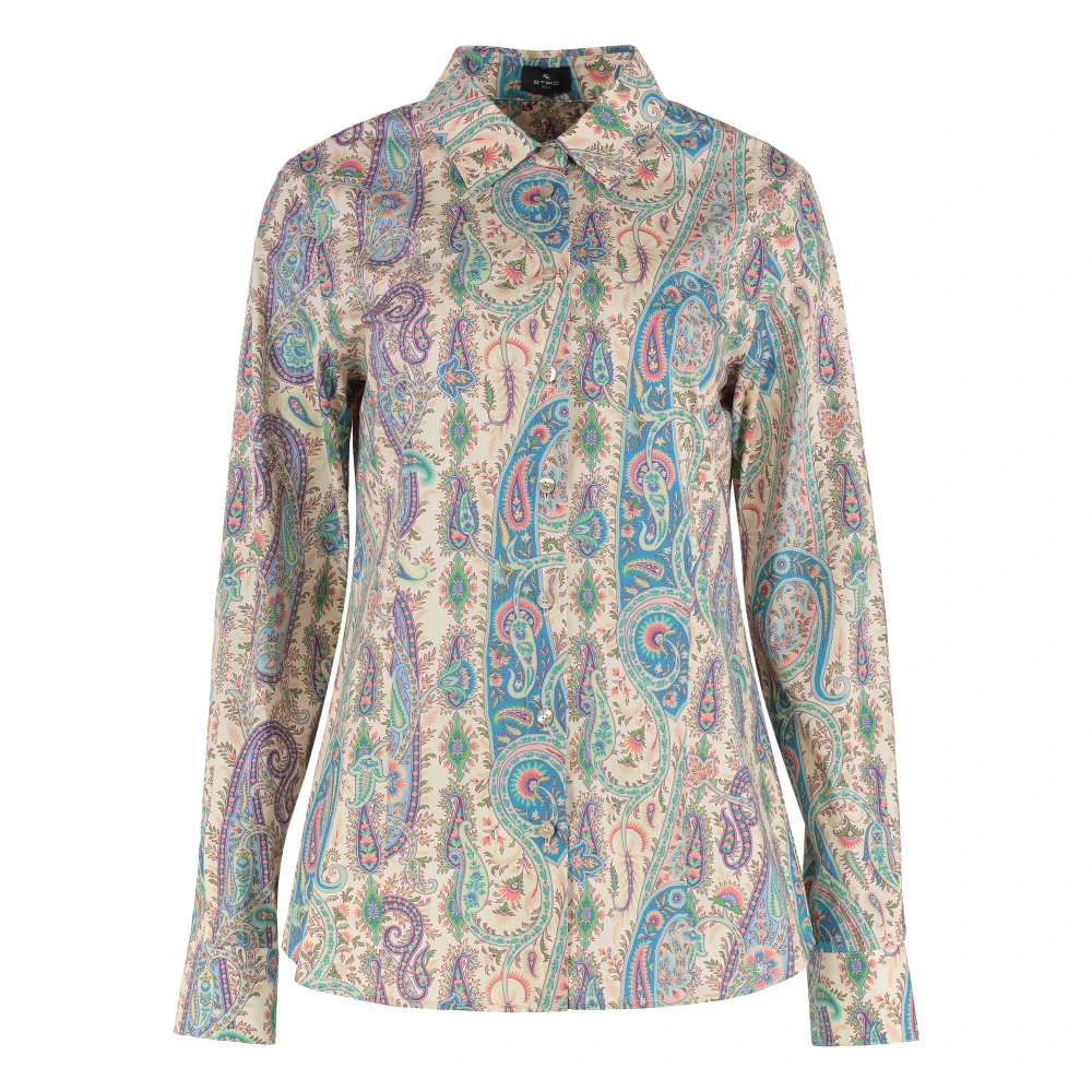Etro Women's Multicolor Shirts, S, Printed Cotton Shirt