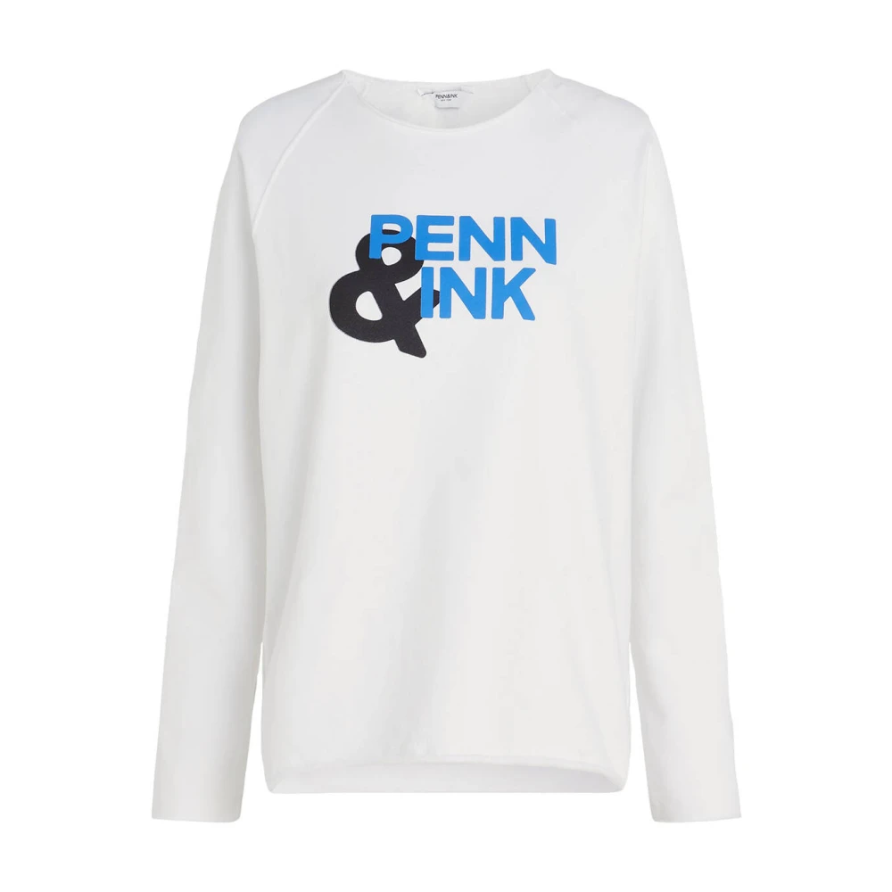 Penn&Ink N.Y Liberty Sweater Print Pullover Beige Dames