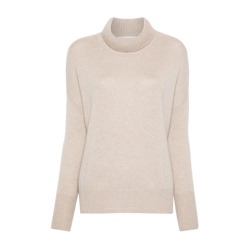 Lisa Yang , Cashmere Knitwear, Female, Beige, S, Beige Cashmere Knit Roll Neck Jumper