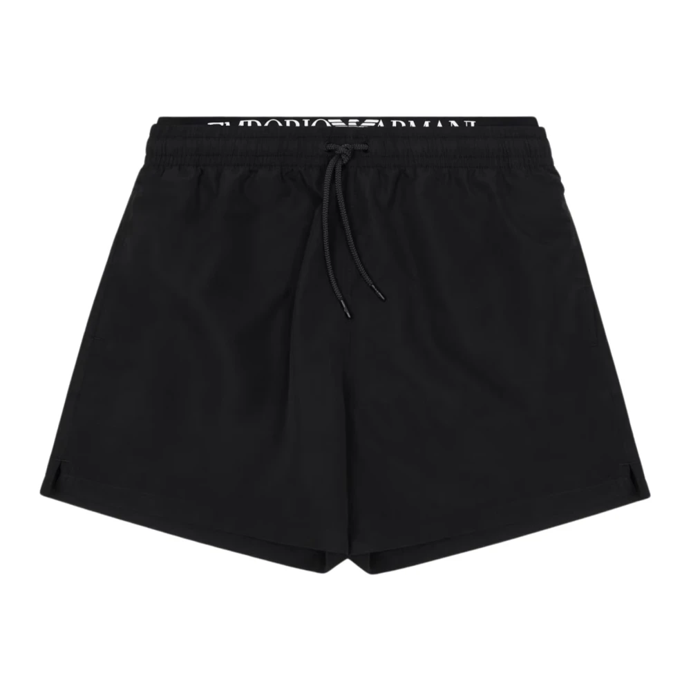 Emporio Armani Men's Black Sea Clothing Shorts Elastic Waist - Beachwear - 2XL - Swimwear