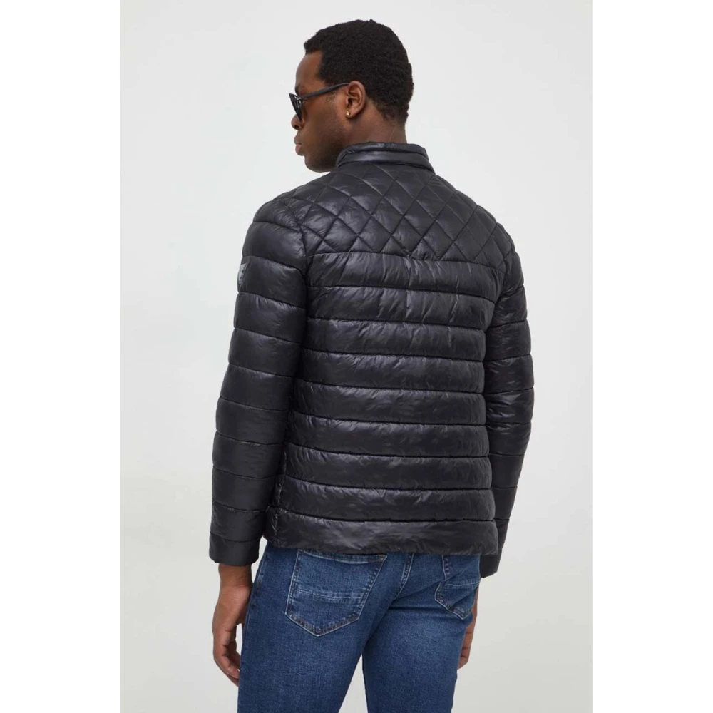 Guess Lichtgewicht getailleerde jas 3D-logo Black Heren