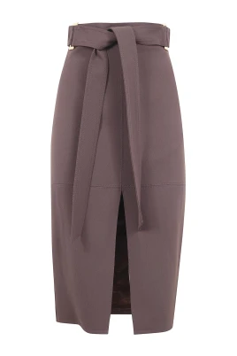 Gabardinekjol med skärp