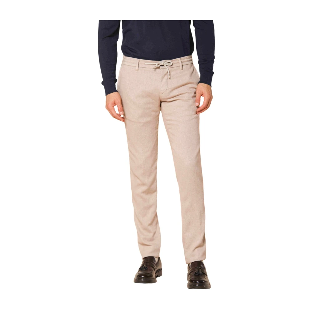 Mason's Slim Fit Flanellen Chino Jogger Broek Gray Heren
