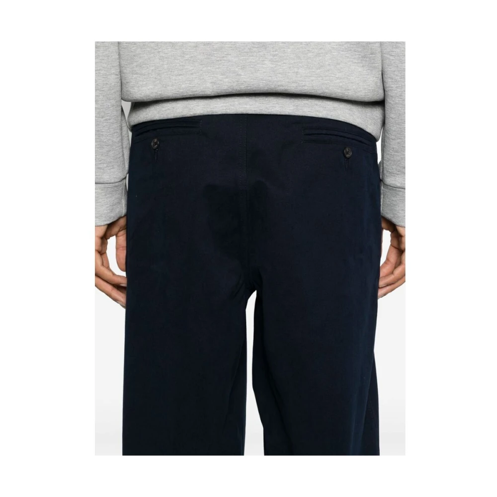 Cruna Navy Blauwe Katoenen Tapered Broek Blue Heren