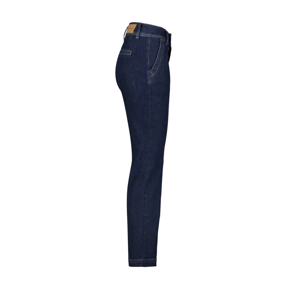 Red Button Donkerblauwe Chino Stijl Denim Broek Blue Dames
