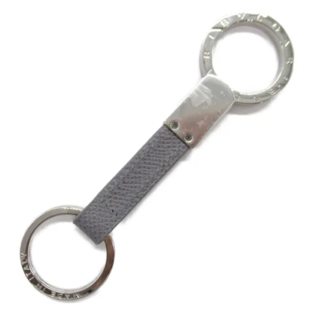 Bvlgari Vintage Pre-owned Leather key-holders Gray Unisex