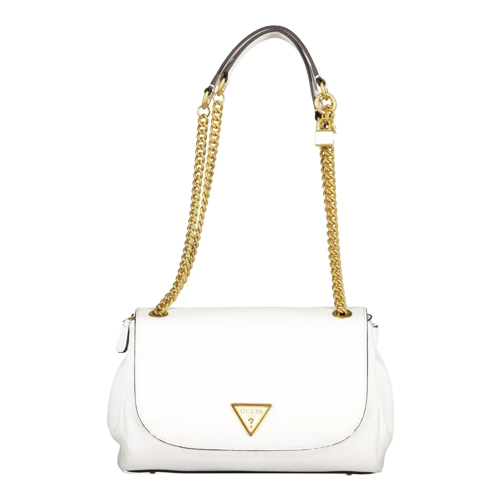 Guess Witte Schoudertas met Kettingriem White Dames
